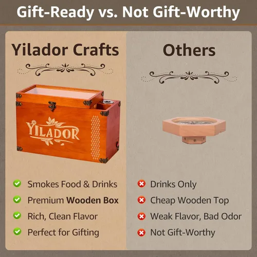 Miniatura 2 de Kit de fumador a la antigua – Caja de regalo de madera premium para whisky y cócteles, fumador eléctrico de 2 en 1 para bebidas y alimentos