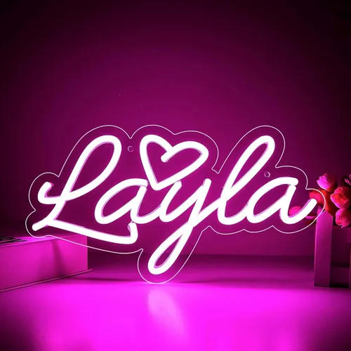 Miniatura 13 de Letrero de neón grande con nombre de Bella para decoración de pared, luz LED de neón para dormitorio de niños, decoración de fiesta de cumpleaños