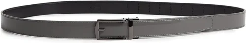 Miniatura 5 de Cinturón de trinquete de cuero genuino para hombre, cinturón ajustable con hebilla negra o plateada, vestido e informal