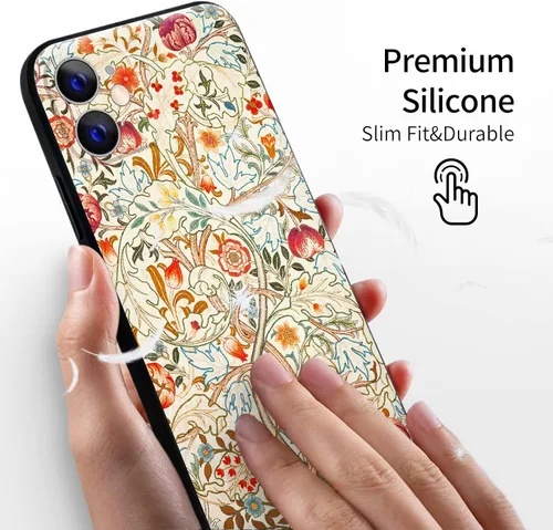 Miniatura 6 de Berkin Arts Funda de silicona compatible con iPhone 12 con protector de pantalla de flores ornamentales intrincadas rosas