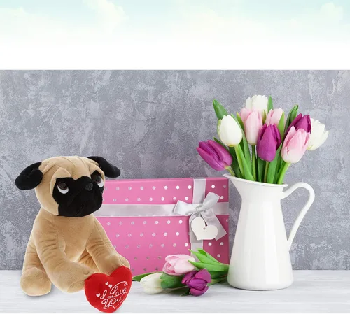 Miniatura 7 de DolliBu I Love You - Peluche de San Valentín con ojos grandes, lindo animal de peluche con corazón rojo y nombre, regalo personalizado para el día