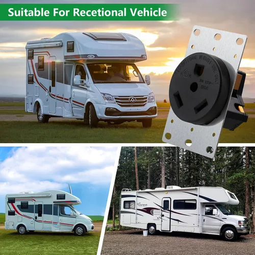 Miniatura 3 de Wengart NEMA TT-30R Receptáculo para caravana, toma de pared industrial de 30 amperios y 125 V para cámperes, caravanas y remolques de viaje