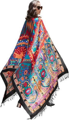Miniatura 181 de DANA XU Manta de pashmina extragrande 100% de lana merina, bufanda de viaje, bufanda de cachemira para mujer, otoño e invierno, chal de gran