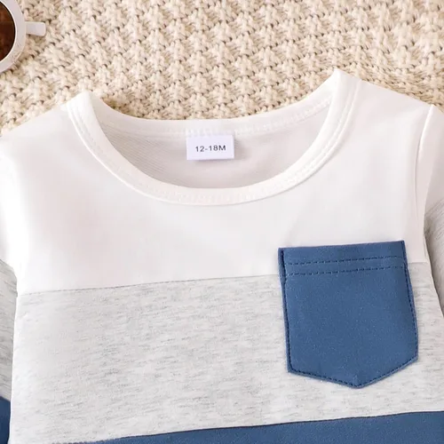 Miniatura 79 de Ropa de otoño e invierno para bebé, trajes de niño pequeño, sudadera de manga larga, sudadera de retazos y pantalones, 2 piezas, 12 meses a 5 años