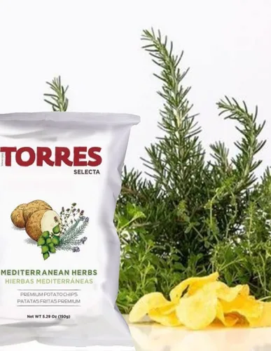 Miniatura 2 de Torres - Papas fritas de hierbas mediterráneas, 1.76 oz (50 g) (paquete de 3) Ligero y crujiente con sabores atrevidos Bocadillo perfecto
