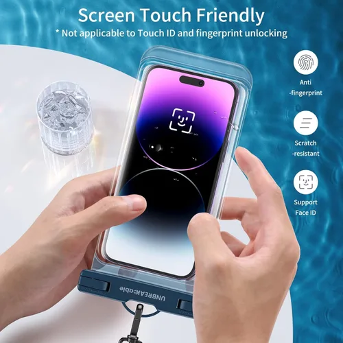 Miniatura 4 de UNBREAKcable Funda impermeable para teléfono, paquete de 2 fundas impermeables IPX8 para iPhone 16 15 14 13 12 11 Pro Max y Samsung S25 S24, bolsa