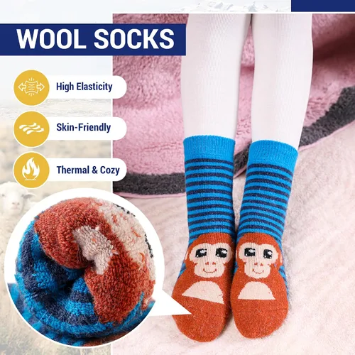 Miniatura 63 de Eocom 6 pares de calcetines de invierno cálidos de lana para niños y niñas