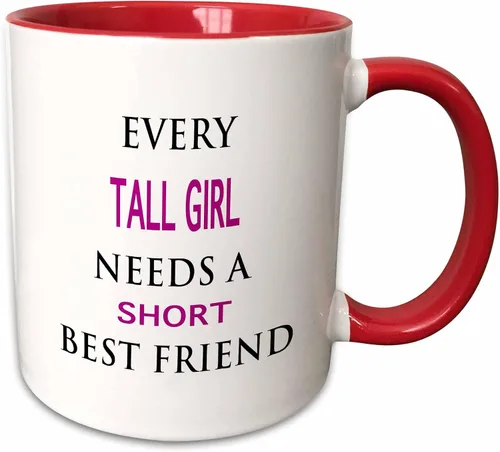Miniatura 9 de 3dRose EVERY TALL GIRL NEEDS A SHORT BEST FRIEND 11oz Two-Tone Blue Mug