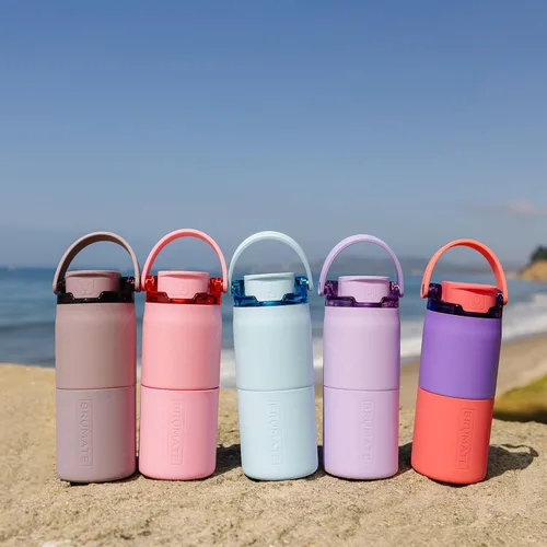 Miniatura 5 de BrüMate Rise - Botella de agua de 18 onzas con popote de silicona cubierto Botella de agua para niños aislada 100% a prueba de fugas Base apta