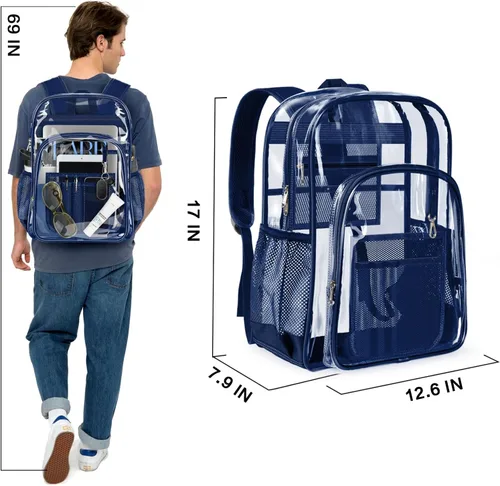Miniatura 5 de PAMANO Mochila transparente, marino, A