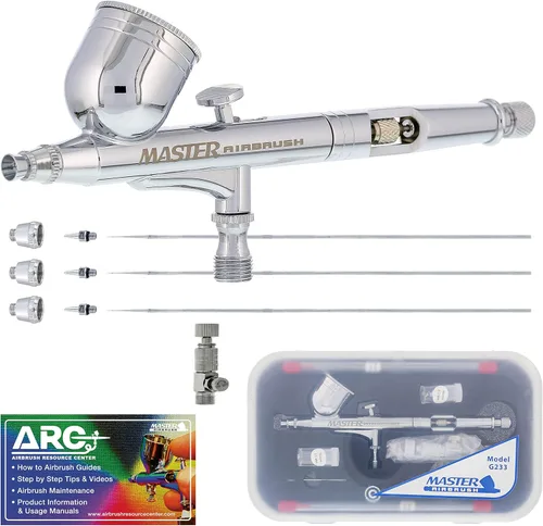 Set profesional Master Airbrush G233, set de aerógrafo de precision multiuso, de acción dual, impulsado por gravedad.