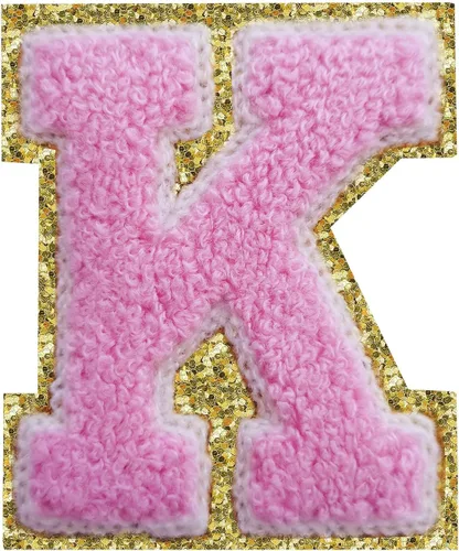 Miniatura 148 de SPRT - Parches de letras de chenilla universitaria con purpurina, parche de letras blancas para planchar con letras del alfabeto para disfraz
