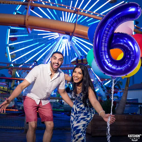 Miniatura 676 de KatchOn, Globo grande azul número 2 de 40 pulgadas Decoraciones de cumpleaños de Baby Shark para niño de 2 años Globo azul número 2 Globo