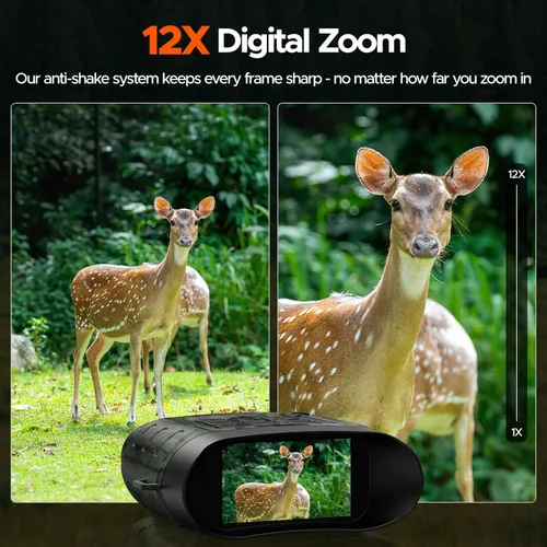 Miniatura 6 de Gafas de visión nocturna, prismáticos de visión nocturna de 112 MP para adultos, visión nocturna digital infrarroja 4K con tarjeta de 64 GB, grado