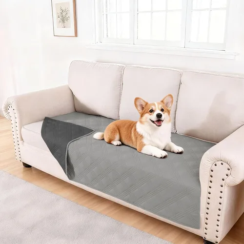 Miniatura 123 de hyha Manta impermeable para perros, manta reversible para cama de mascotas, funda suave para sofá/sillón lavable para perros, fundas impermeables