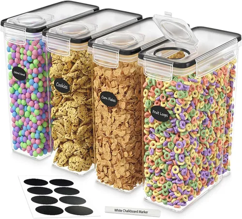 Miniatura 9 de DWËLLZA KITCHEN Contenedores de Almacenamiento de Cereales EXTRAGRANDES (6.3L / 213OZ) Juego de 2 Dispensadores de Cereales a Granel Tamaño Familiar
