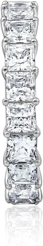 Miniatura 3 de Tienda Collection Sterling Silver Princess Cut All-Around Band Ring made with Infinite Elements Cubic Zirconia