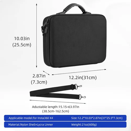 Miniatura 7 de Funda de transporte X4 para Insta360 X4 Air, bolsa protectora de almacenamiento de carcasa rígida portátil, funda de asa de viaje con capacidad