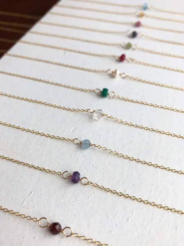 Miniatura 38 de Gargantilla de piedra natal – Regalo de cumpleaños, regalo para niña, mujer, amiga, hija, esposa, mamá, ella, joyas de piedras preciosas para uso