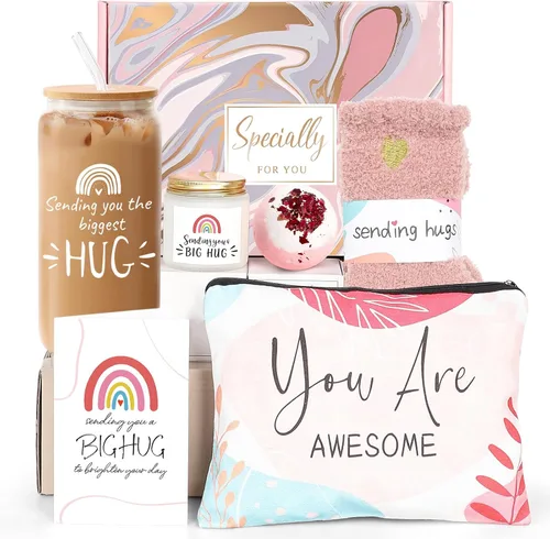 Cestas de Regalo Get Well Soon para Mujeres, Enviándote Regalos de Abrazo, Regalos para Sentirse Mejor Después de la Cirugía para Amigas, Paquete de