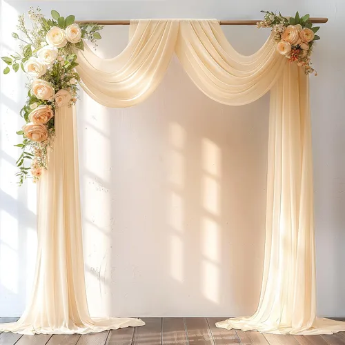 Miniatura 21 de Tela Negra para Drapeado de Arco de Boda 1 Panel 30'' x 20 Pies Cortinas Negras Tela Transparente Telón de Fondo Telas para Drapeado de Arco