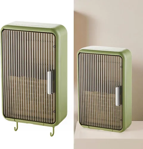 Miniatura 6 de Organizador de palillos montado en la pared, a prueba de polvo, almacenamiento de utensilios de cocina con tapa, adecuado para cucharones, tenedores