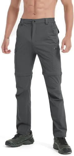 Miniatura 6 de Pantalones de senderismo para hombre, convertibles, con cremallera, ligeros, impermeables, de secado rápido, pesca al aire libre, viajes, safari
