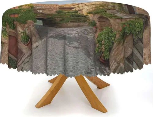 Miniatura 14 de Mantel redondo con temática de cebra, mantel lavable a prueba de derrames, lavable, reutilizable, para comedor, cocina, decoración del hogar, cena
