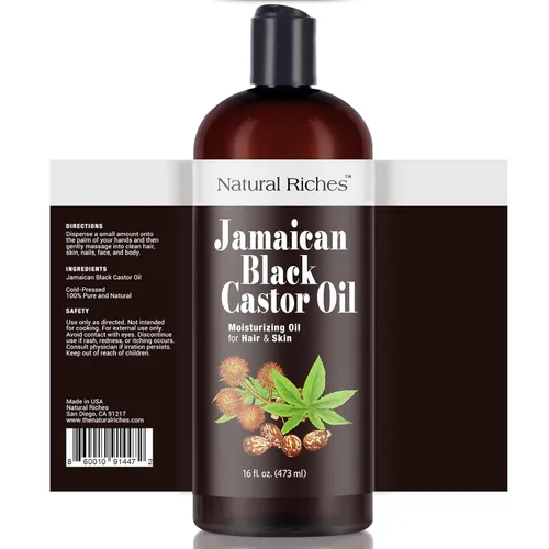Miniatura 8 de Natural Riches Aceite de ricino negro jamaicano puro orgánico prensado en frío para el crecimiento del cabello, cuidado de la piel para piel seca