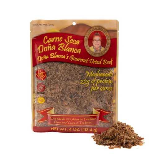 Miniatura 8 de Carne Seca Doña Blanca 2 onzas (2.00 oz) - Carne Seca - Machacado - Carne seca de res triturada - Carne seca masticable - Sal marina Kosher baja