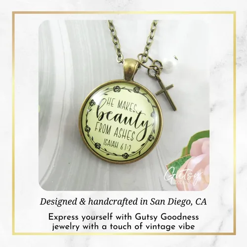 Miniatura 4 de Gutsy Goodness Faith He Cares - Collares hechos a mano con mensaje para mujer cristiana
