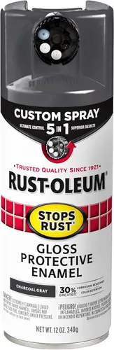 Miniatura 108 de Rust-Oleum 376855 - Pintura en aerosol antióxido personalizada 5 en 1, 12 onzas, color negro mate, (paquete de 1)