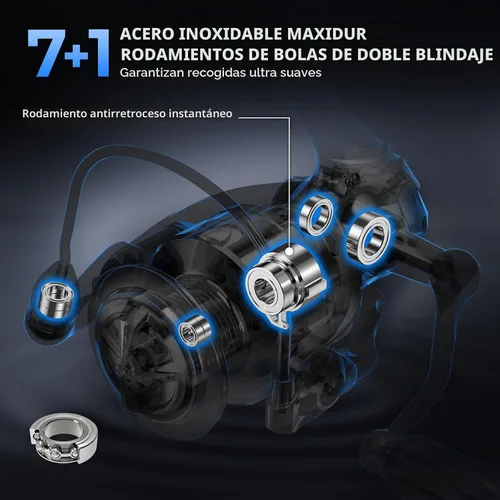 Miniatura 4 de KastKing Spartacus II Plus - Carrete giratorio IPX5 impermeable para agua dulce/agua salada, arrastre de 22 libras, relación de engranajes 5.2:1