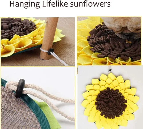 Miniatura 5 de Tapete de olfateo para perros, tapete de alimentación con flores que fomenta las habilidades naturales de forrajeo, juguetes para perros, golosinas