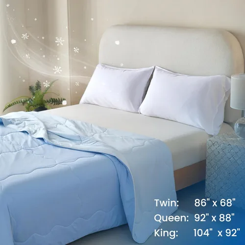 Miniatura 6 de Simple&Opulence Edredón refrescante, tela de tacto frío que absorbe el calor corporal, diseño fresco de doble cara para todas las estaciones