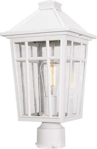 Miniatura 15 de Darkaway Luces de Poste para Exteriores Accesorio de Luz de Poste de Lámpara, Carcasa de Aluminio Impermeable con Vidrio de Efecto Ondas de Agua
