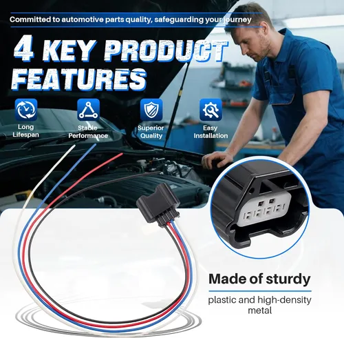 Miniatura 2 de AUTOKAY - Arnés conector de contraventana del radiador para Nissan Murano Altima 2015-2020 62330-9HS0A Conector activo de contraventana del radiador