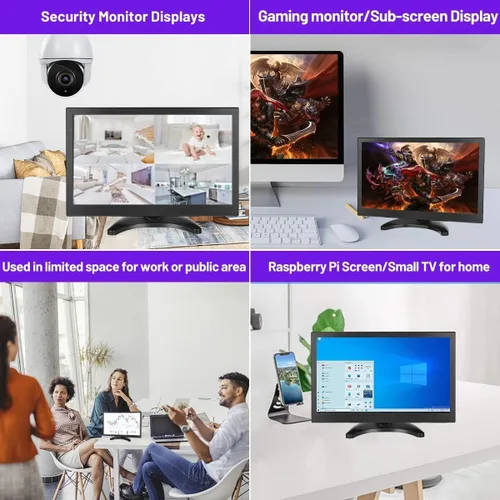 Miniatura 7 de Hikity Monitor HDMI pequeño de 11.6 pulgadas 1920 x 1080P Monitores CCTV portátiles con BNC, AVI, VGA, cable de entrada HDMI, control remoto
