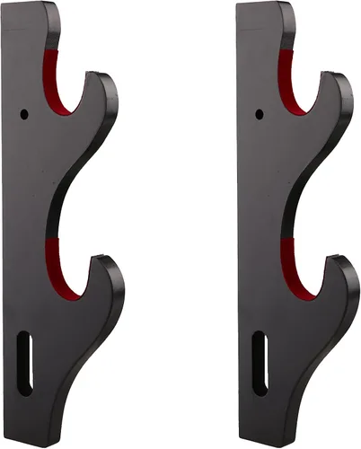 Miniatura 7 de Soporte de espada Katana de montaje en pared, 1 par de terciopelo acolchado ajustable gancho soporte de exhibición Samurai Sword Hanger sable de luz