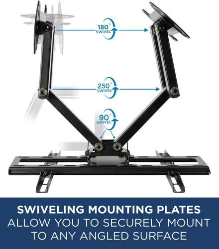 Miniatura 4 de Mount-It! Soporte de pared para TV esquinero – Soporte de pared giratorio de movimiento completo diseñado para instalaciones de esquina, patrón VESA
