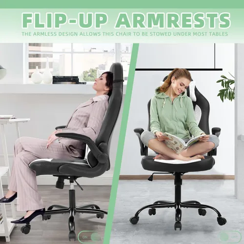 Miniatura 6 de Silla de juegos grande y alta, silla ergonómica de escritorio para computadora, cómoda silla de oficina ajustable de altura ajustable con soporte