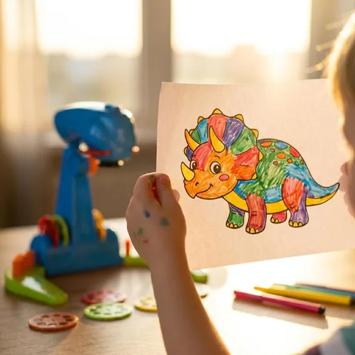 Miniatura 4 de Proyección de Dibujo para Niños, Proyector Inteligente de Bocetos de Arte, con 32 Patrones de Dibujos Animados Deslizables y 12 Pinceles