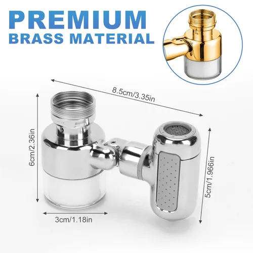 Miniatura 3 de Grifo de filtro de agua para fregadero, purificador de agua giratorio de 360°, filtro de grifo de baño que elimina cloro, fluoruro de cloro, metales