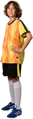 Miniatura 9 de PAIRFORMANCE Conjunto de camisetas de fútbol para niños y niñas de 6 a 12 años de edad, camisetas y pantalones cortos de fútbol para interiores