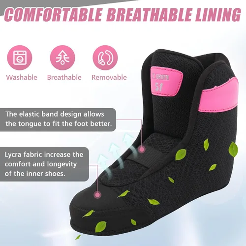 Miniatura 4 de Patines en línea para niños, niñas y niños, 4 tamaños ajustables con ruedas de luz completa para mujeres y hombres, carcasa exterior duradera