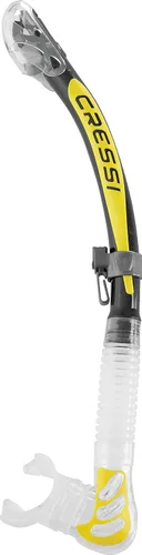 Cressi Snorkel seco plegable para adultos para buceo, esnórquel | Alpha Ultra Dry Hecho en Italia Negro/Amarillo