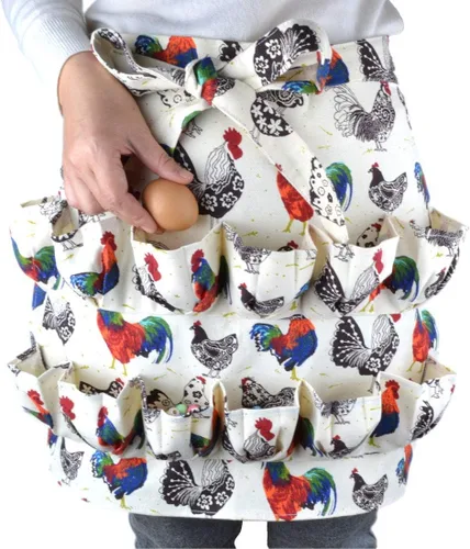 Delantal de recolección de huevos, 12 bolsillos Chiken huevos sosteniendo delantales de pato, ganso, codorniz, paloma, soporte para huevos de Pascua