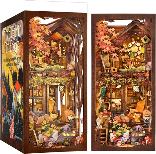 Miniatura 12 de TOYQI Kit de rincón de libros para bricolaje, kit de casa de muñecas en miniatura para adultos y adolescentes, kits de rincón de libros