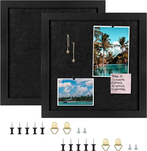 Miniatura 7 de Tablero de anuncios de corcho, tableros de corcho para paredes con fieltro, pequeño tablero de corcho con marco negro, tablero decorativo