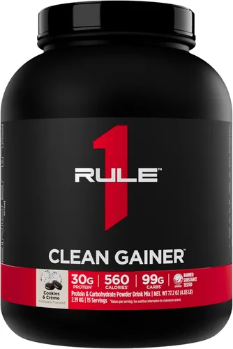 Miniatura 10 de Rule 1 Clean Gainer - Fórmula de ganancia magra alta en proteínas con 560 calorías, 30g de proteína de espectro completo, más de 90g